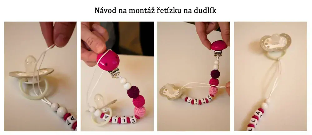 Řetízek na dudlík č.104 - jméno volitelné